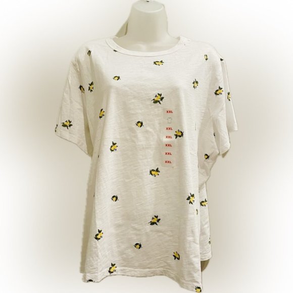 NEW! | Old Navy Everywear Lemon Print Short Sleeve Top | Size XXL | NWT - Picture 1 of 14